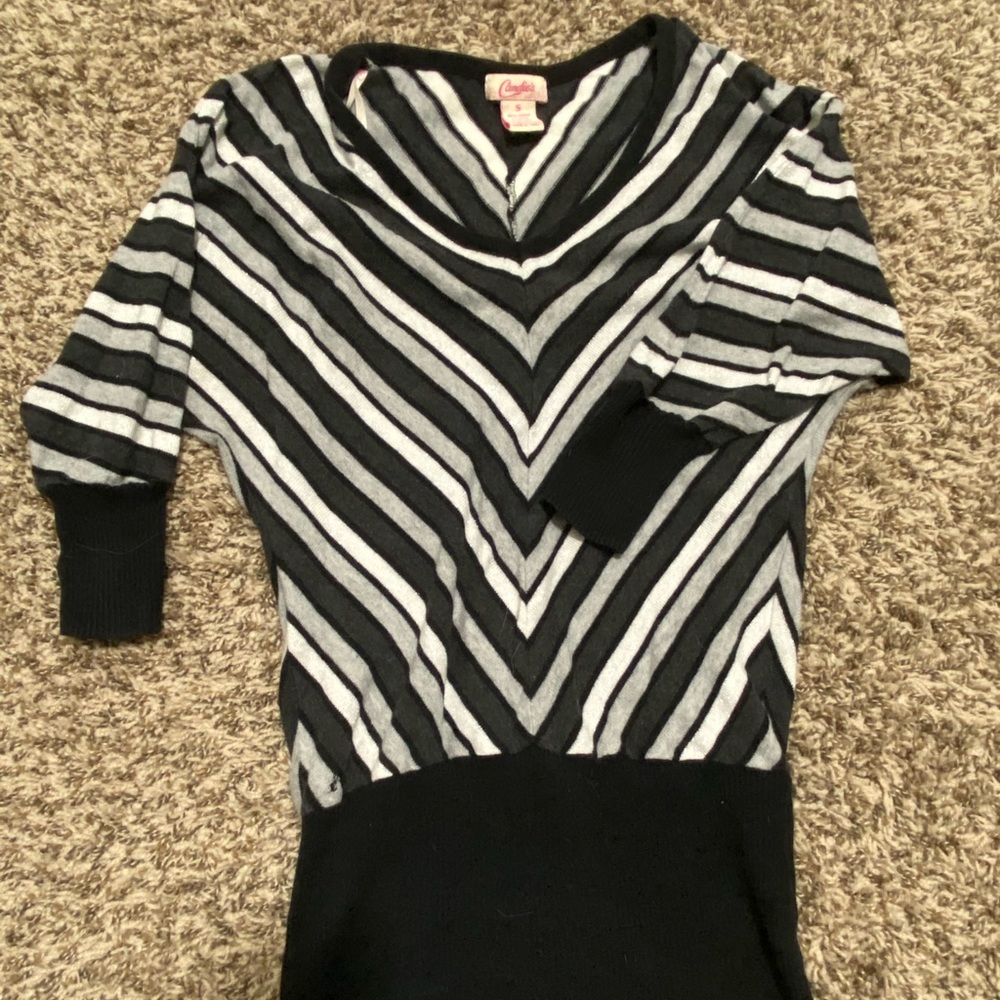 Striped 3/4 Sleeve Sweater